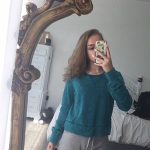 soft teal sweater